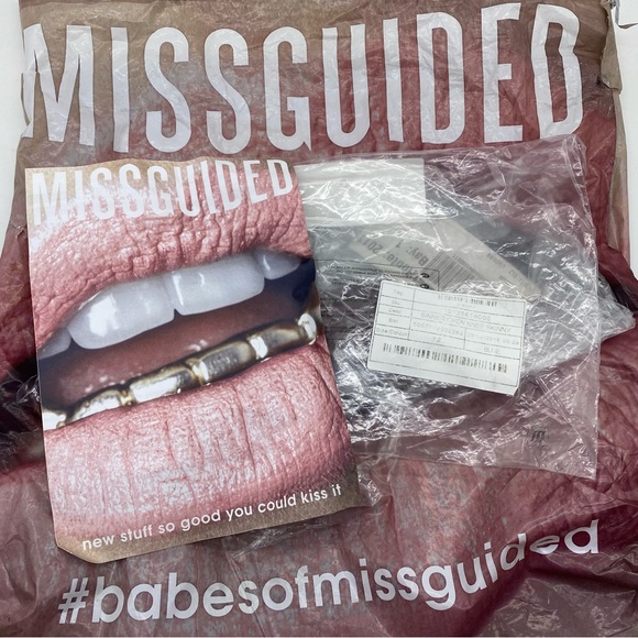 NWT Misguided High Waist Open Knee Skinny Jeans 8 - Picture 5 of 7